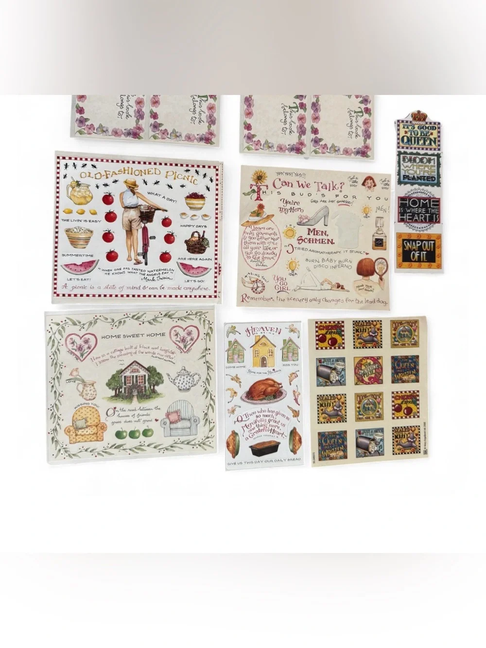 Vtg 90s Susan Branch Mary Engelbreit stickers scrapbook junk journal garden home